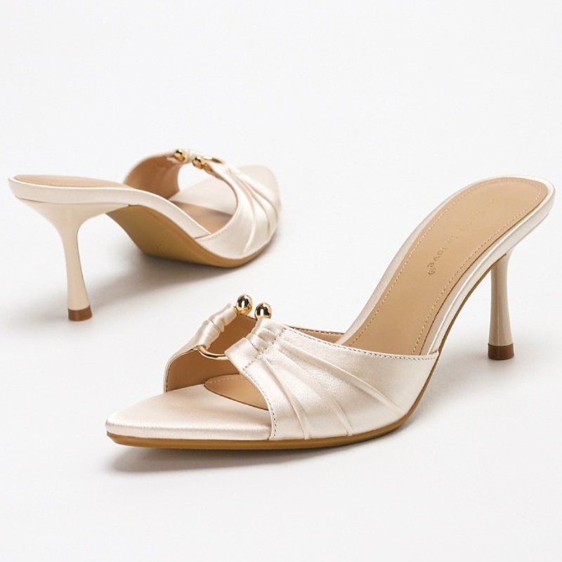 Slip Dress Satin - Pantofole eleganti con tacco sottile in